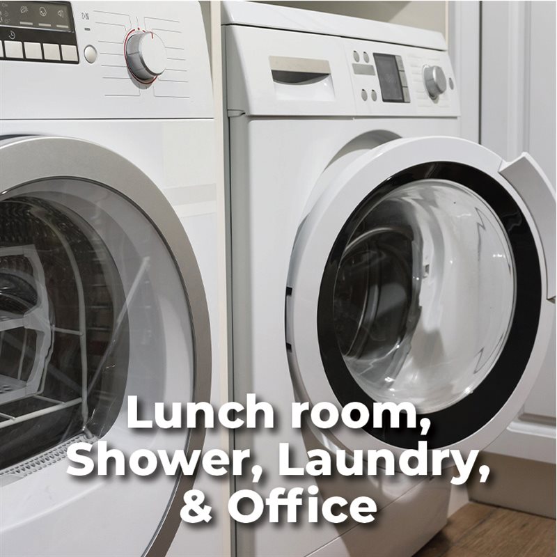 Lunch Room, Shower, Laundry and Office