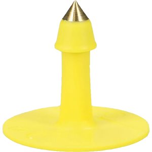 MS TAG ROUND MALE, METAL TIP, YELLOW, BLANK 100/PKG