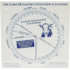 GESTATION CALENDAR CATTLE