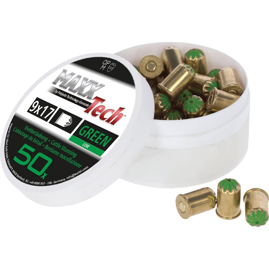 CAPTIVE BOLT CARTRIDGES GREEN HOG/CALF (50/BOX)