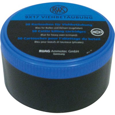 CAPTIVE BOLT CARTRIDGES BLUE - BULLS (50/BOX) CAPTIVE BOLT CARTRIDGES BLUE - BULLS (50/BOX)