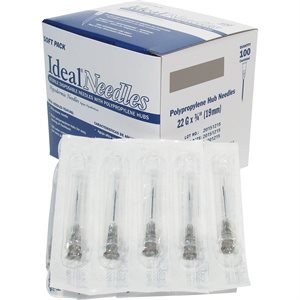 NEEDLES - PLASTIC HUB 22G X 3 / 4in. (100 / BOX)