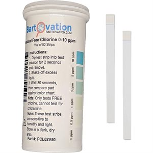 CHLORINE TEST STRIPS, 0-10PPM, 50/PKG